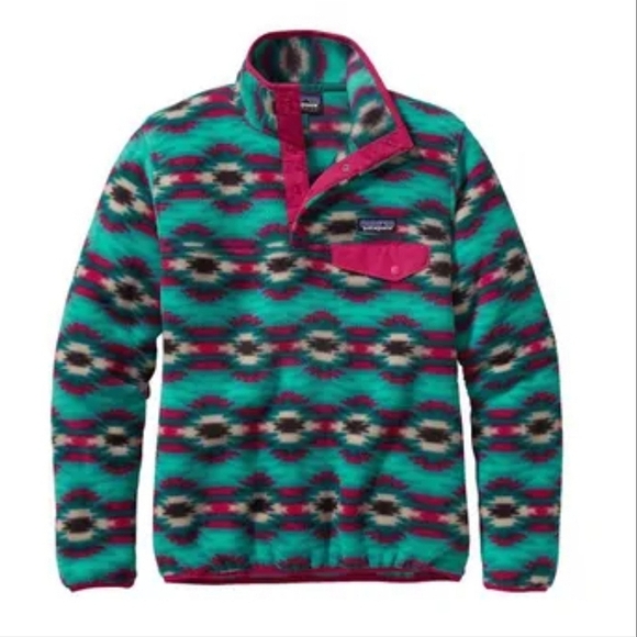 Patagonia Synchilla Snap-T Pullover Aztec Tribal Wild Desert Teal Print 2015 - Picture 8 of 9